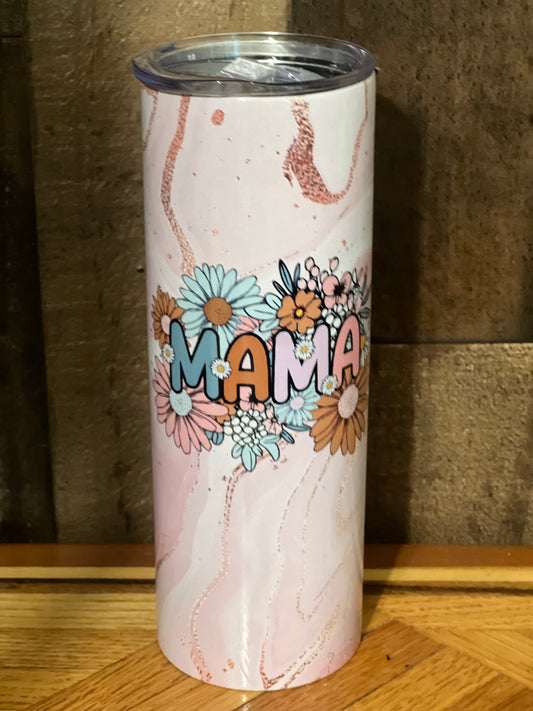 Pink Marble floral Mama Cup